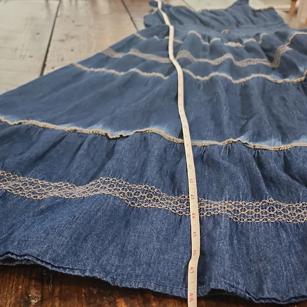 Chic Denim Blue Maxi Dress with Button Accents - Picture 7 of 7